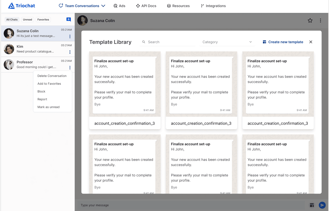 Templates and categories for easy management